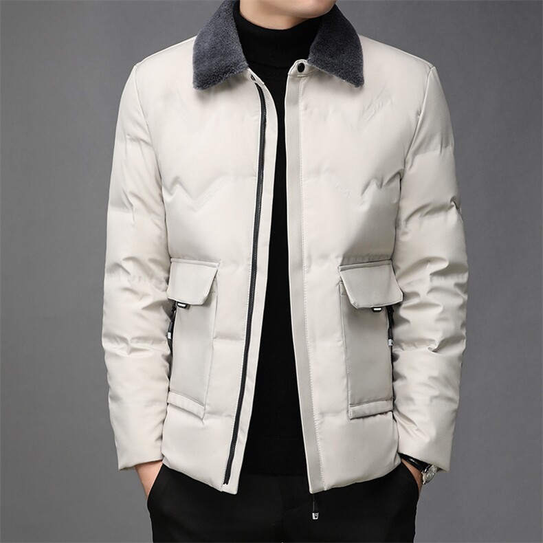 男士翻领羽绒服保暖90%白鸭绒商务休闲中青年男装外套GRW118-P250,男装羽绒服,电商B212（原钱塘6029）