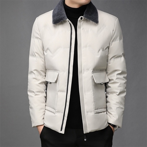 男士翻领羽绒服保暖90%白鸭绒商务休闲中青年男装外套GRW118-P250图片