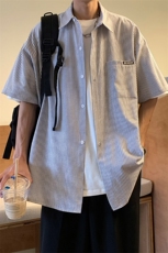 情侣装夏装2026新款短袖衬衫港风男女半袖衬衣团购HK14-P43领带3，男装T恤，电商A233-1