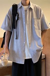 情侣装夏装2026新款短袖衬衫港风男女半袖衬衣团购HK14-P43领带3图片