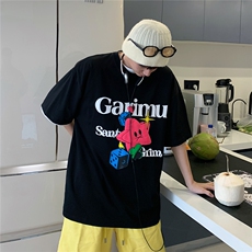 短袖美式潮复古五角星星发泡印花T恤打底衫G020-P40控58，男装T恤，星座216(原A116)