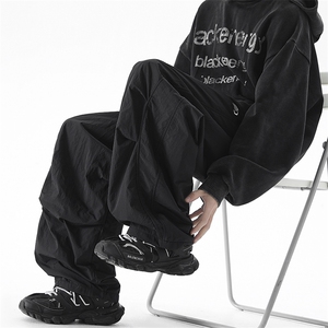 美式褶皱加绒伞兵弯刀宽松直筒运动休闲裤XZ225-3-CK11-P65控89图片