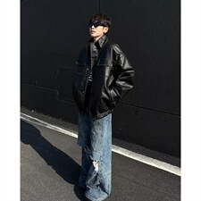 冬季2026新款棉衣外套男夹克宽松加厚保暖羊羔毛皮毛一体棉服D823，男装夹克，星座506