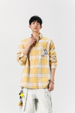 8XL-M小狗格子衬衫男长袖2025春情侣款寸衣宽松衬衣CS519P58控78，男装衬衫，电商D206-1