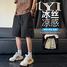 抖音品质冰丝宽松休闲五分西裤男士运动裤A146-GY255特p30量大优，男装西裤，HDA146