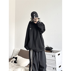 自家博主图美式设计感宽松连帽上衣高街情侣外套P55，女装短外套，电商D205
