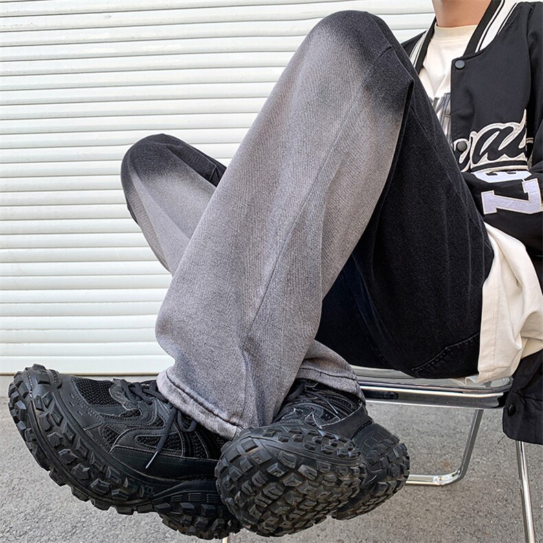 美式嘻哈高街街头复古宽松老爹裤oversize男牛仔裤长裤N06058-P48,男装牛仔裤,星座308B-1