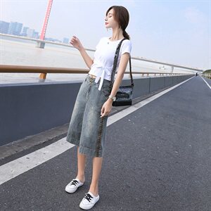 显瘦修身百搭优雅休闲短袖套装/套裙2021年夏季潮流简约个性图片