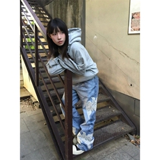 【有货】N6014LL-特P65蕾丝和平鸽贴布刺绣牛仔裤男女款裤子，男装牛仔裤，星座1007（原301D）