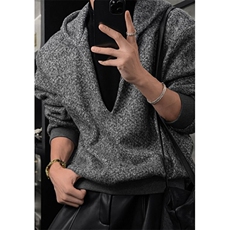秋冬新品小众设计感假两件时尚复古连帽宽松上衣男W138，男装卫衣，星座1116A（原606A-3）