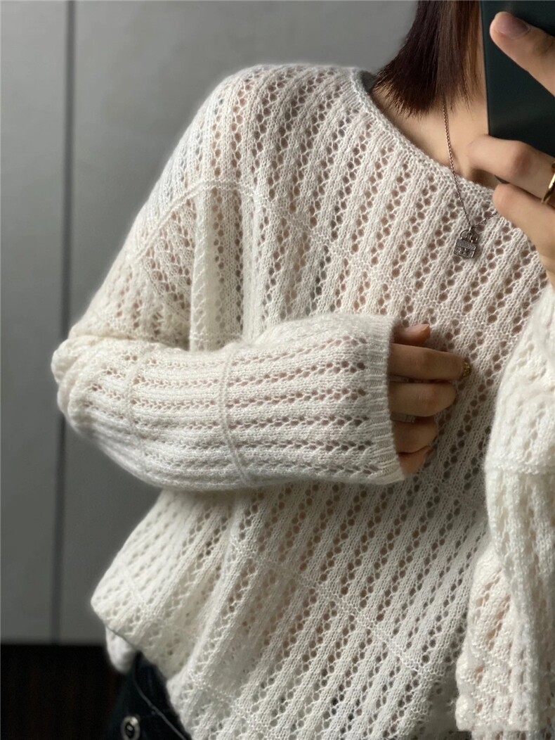 毛衣女新款2024秋冬套头短款宽松慵懒针织上衣,女装羊毛衫,思途羊绒