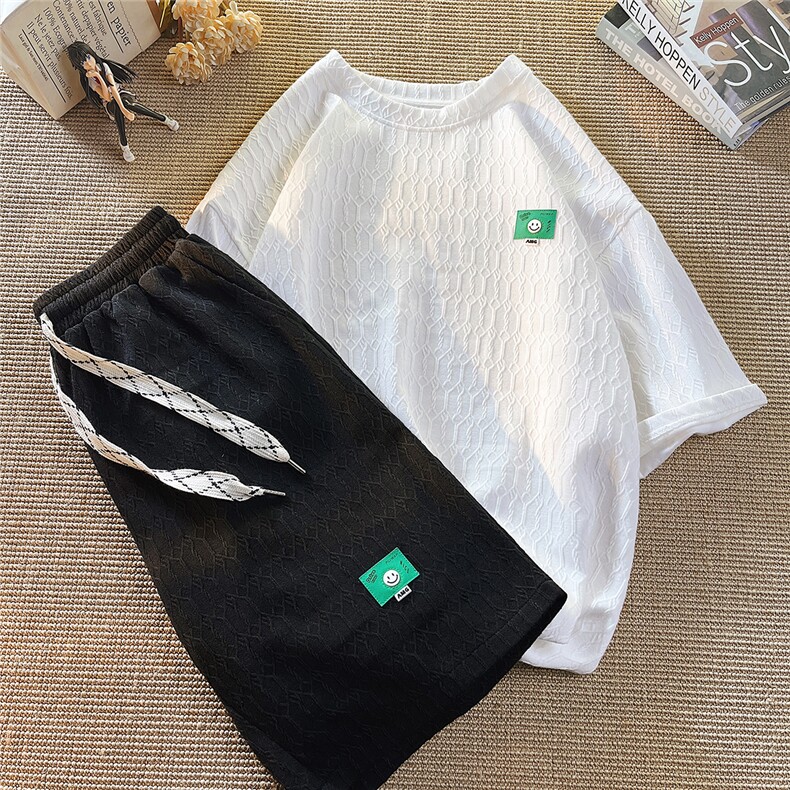 1平铺短袖T恤男DT8788P35短裤男DK8789P40大码休闲套装TZ8790P75图片