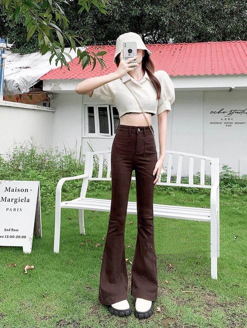 2022秋新元素高腰高弹大喇叭裤百搭时尚大长腿，其它，简 影