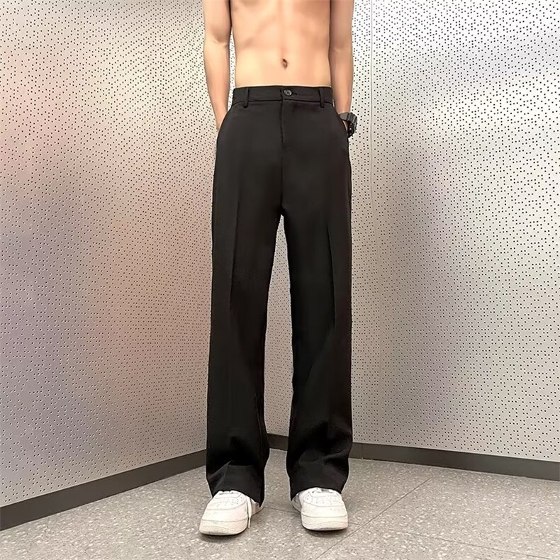西裤男直筒型休闲原宿长裤喇叭内开叉西裤C919P38,男装休闲裤,星座1116-2