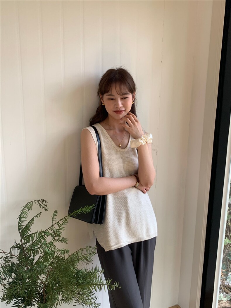 夏季新款短袖t恤女薄款圆领针织宽松百搭半袖上衣,女装T恤,斯尔特羊绒