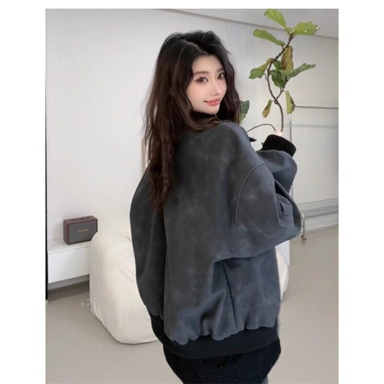 慵懒简约气质ins潮流原宿甜酷辣妹美式PU皮夹克女机车外套新款,男装夹克,星座506A