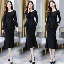 2021年新款潮流时尚套装舒适长袖春季个性气质百搭休闲套裙套装，女装职业装，韩美纤衣