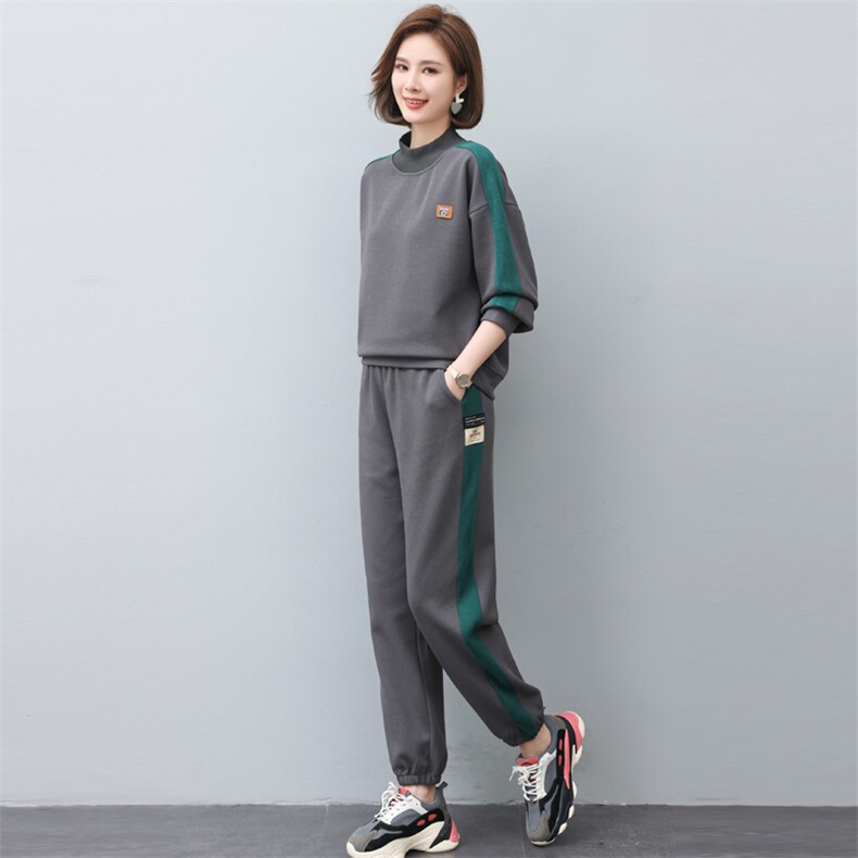 长期现货，加绒加厚卫衣冬季女新潮休闲两件套装图片