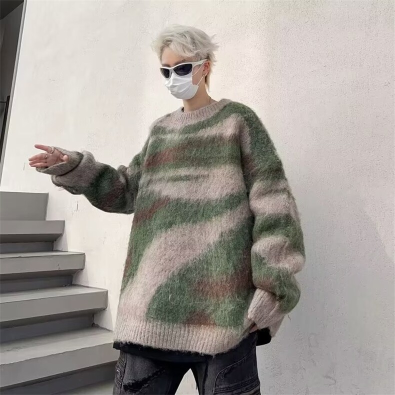 条纹毛衣男秋冬款外穿美式复古慵懒风潮牌设计感针织衫M3114-p48,男装针织衫/毛衣,星座1008
