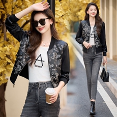 黑色皮衣外套女春2025新款pu高级感超好看小个子机车短款夹克，女装皮衣，韩美纤衣