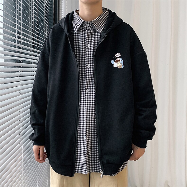 KS21239-P38加绒-P43连帽开衫卫衣男运动外套大码班服,男装卫衣,电商A040