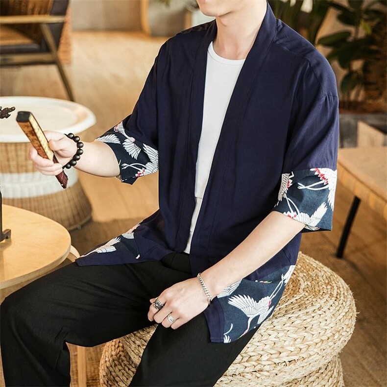 夏大码风港风外套防晒服开衫薄款道袍披风汉服情侣F11/P60，男装防晒衣，钱塘713