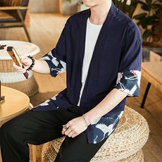 夏大码风港风外套防晒服开衫薄款道袍披风汉服情侣F11/P60，男装防晒衣，钱塘713