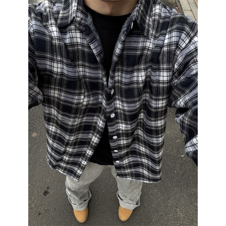 加绒加厚百搭各自衬衫ZC079-P55,男装衬衫,星座313A(原308A-2)