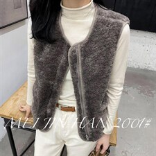 美巾涵5121皮毛一体马甲，女装马甲，美巾涵