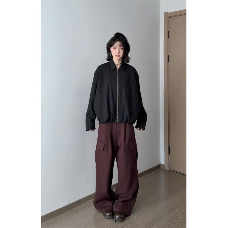 WT805CC-特P75基础简约立体剪裁定位褶皱短款夹克外套男女,男装夹克,星座1007（原301D）