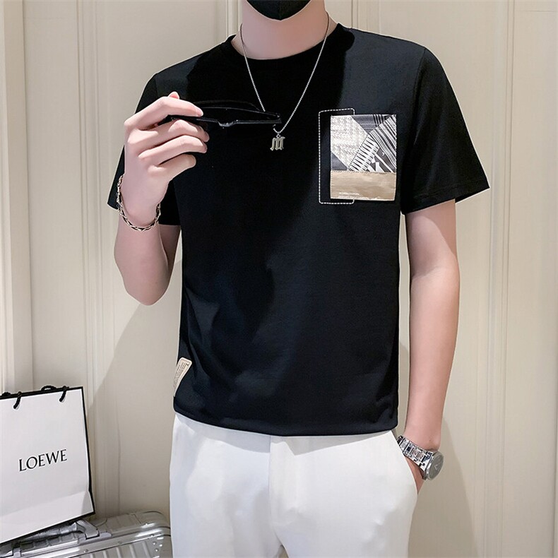 夏季2025新款短袖T恤男潮牌印花半袖男装上衣 A313-5806-P48图片