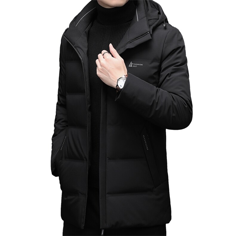 羽绒服中长款男士冬季白鸭绒保暖连帽休闲外套YYYR00012-P290,男装羽绒服,钱塘6003A(原)4033A