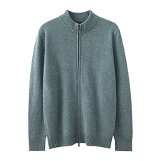 高品质男士秋冬羊毛花纱双拉链开衫经典时尚保暖毛衣外套男装，男装羊毛衫，唯若美羊绒