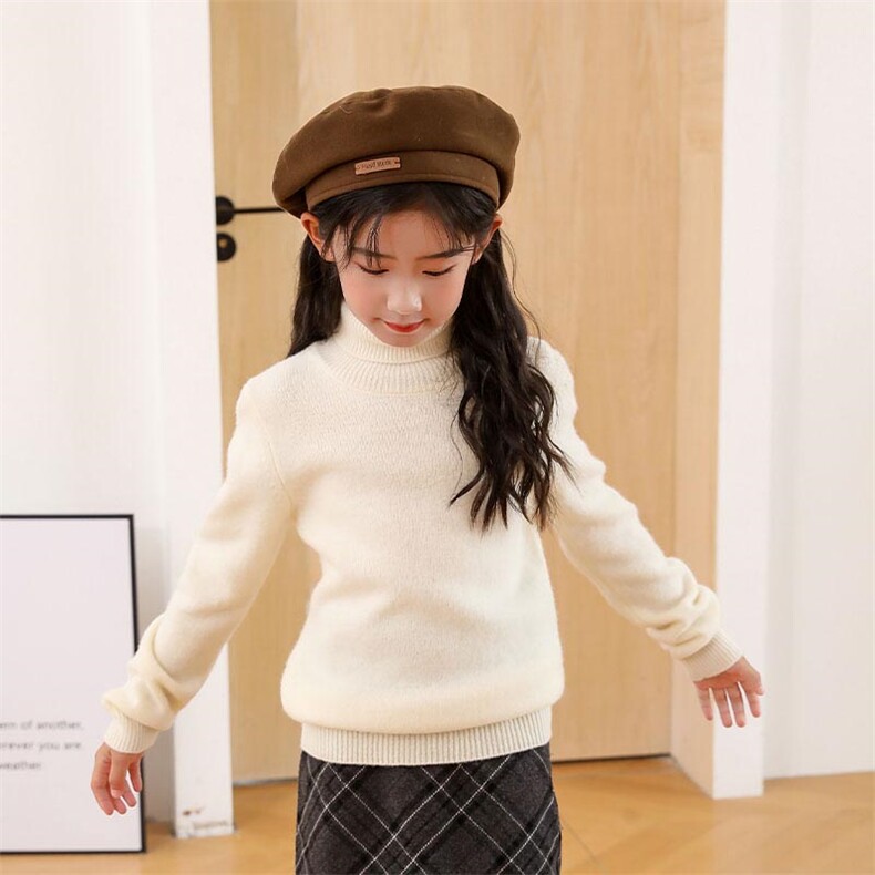 秋冬季纯澳毛90支十二针高翻男女童羊毛衫，童装儿童羊毛衫，群鹿羊绒