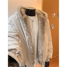 现货高品质美式高街冬季重磅硬挺短款座山雕毛领棉衣男女加厚外套，男装棉衣，电商A486