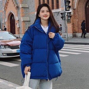 2024年新款加厚宽松羽绒服女冬季小个子短款立领面包服90白鸭绒图片