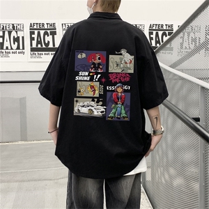 DSA028-MDS2325 夏季新款港风百搭潮流印花短袖衬衫男图片