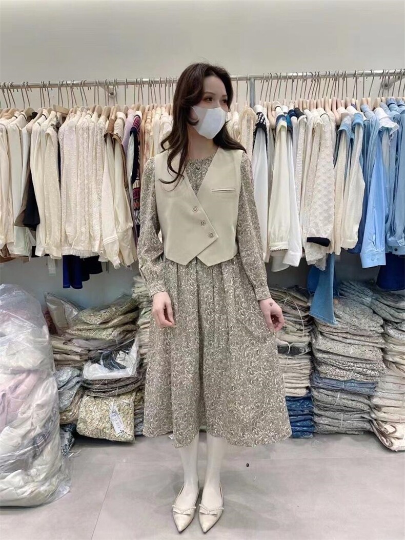 夏装新碎花连衣裙两件套,女装连衣裙,AMSS 艾玛莎莎