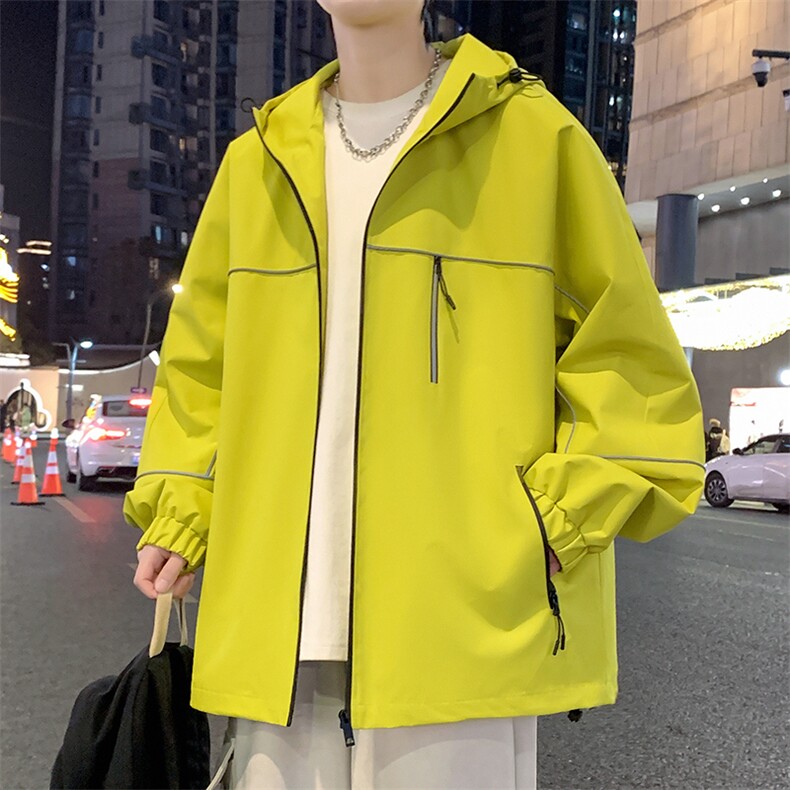 夹克男2026秋新款潮复古宽松休闲纯色连帽外套A436-2370-P85，男装夹克，电商A436