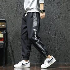 黑墙5秋冬新款男士拼色大码休闲裤QT91098%棉2%纤维，男装休闲裤，星座617B