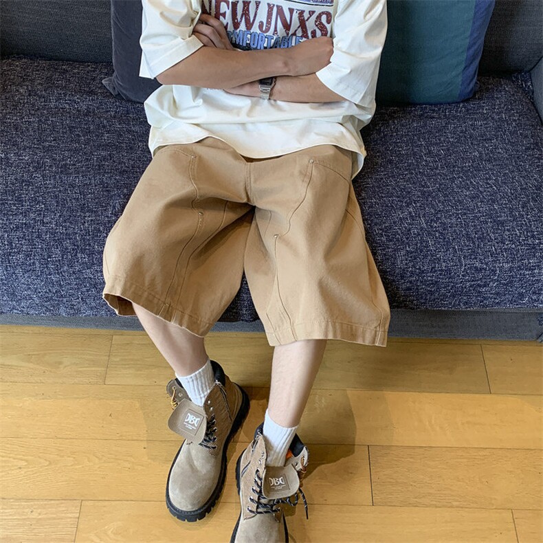美式夏季男水洗做旧多口袋工装五分裤宽松休闲直筒短裤DK0551-P45,男装牛仔裤,星座308B-1