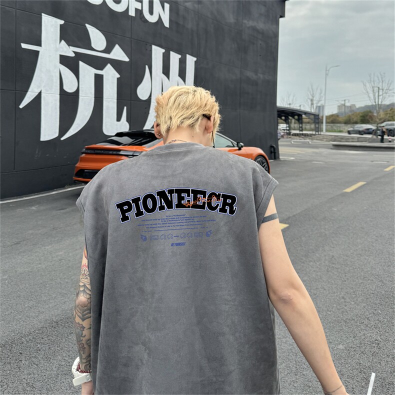 麂皮绒背心坎肩男T恤美式港风潮JB461-特P19控38,男装背心/马甲,电商B370