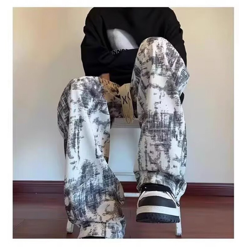 网图现货小众扎染垂直卫裤青少年高街痞帅运动裤RK002-P45,男装休闲裤,星座1005-4