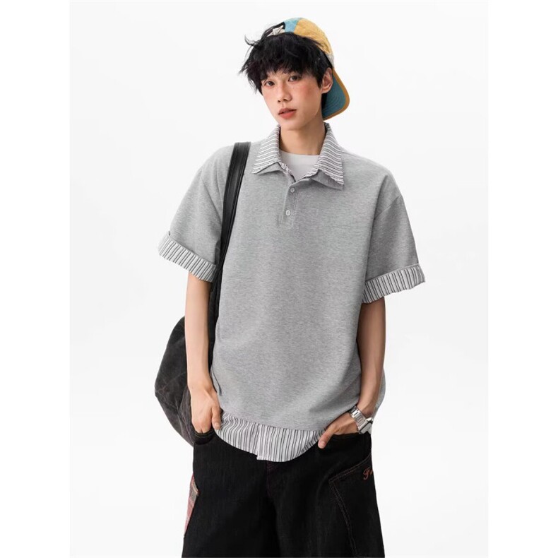 1506-1/TLD9021/P43翻领短袖polo衫男潮牌夏季t恤韩版修身百搭,男装T恤,星座1506-1