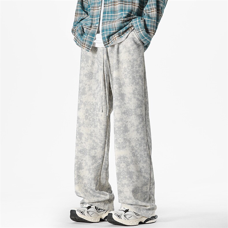 秋冬新款潮牌脏脏裤运动休闲卫裤美式做旧阔腿裤老爹裤K903-P38，男装休闲裤，电商A441