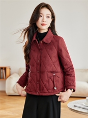 现货2025冬装新款修身保暖时尚刺绣女士棉服，女装棉衣/棉服，木子恋