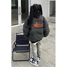 拉链慵懒男女百搭直筒型长袖流行棉衣街头简约立领棉服MA26，男装夹克，星座1116A（原606A-3）