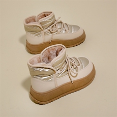 加绒高帮雪地靴女2024冬季新款学生ins韩版保暖休闲鞋棉鞋，女鞋雪地靴，电商A223