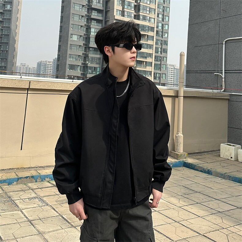 26春装新款美拉德立领飞行夹克boxy廓形休闲百搭外套上衣JK6500,男装夹克,电商A486