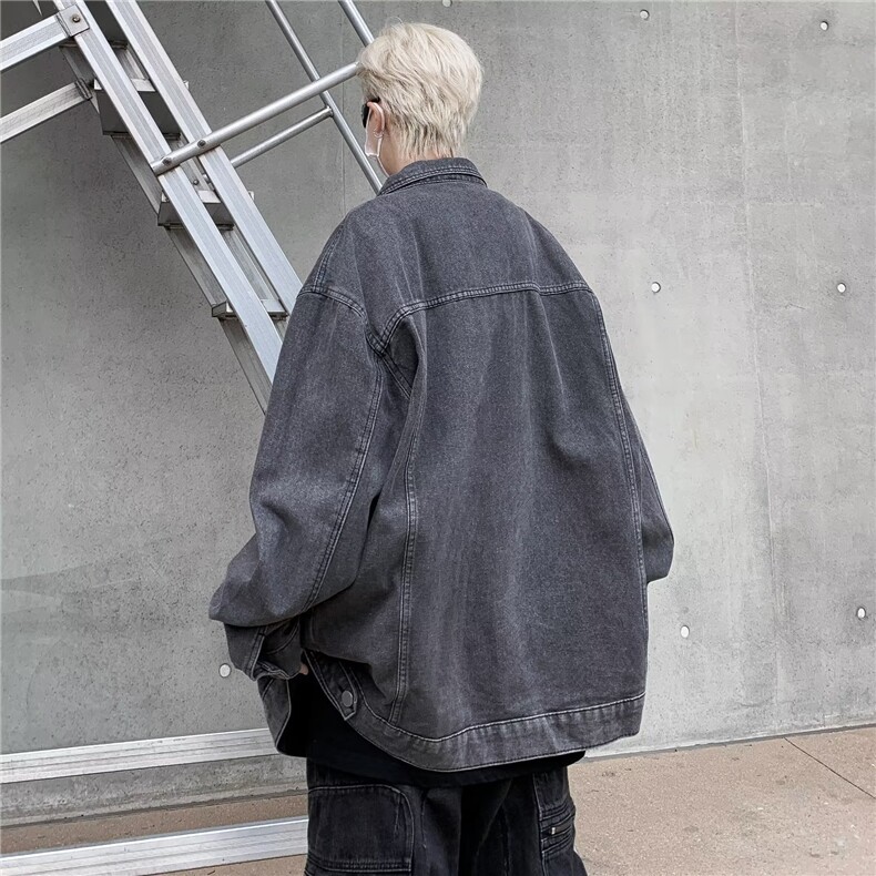 牛仔外套男士春秋季美式高街潮牌痞帅水洗复古新款夹克JH342-p65,男装夹克,星座1008